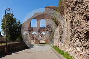 Walls of The Basilica of Maxentius and Constantine Basilica di Massenzio fromt Clivo di Venere Felice.