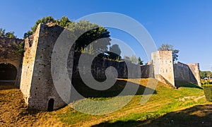 Walls of best preserved medieval town Provins in France