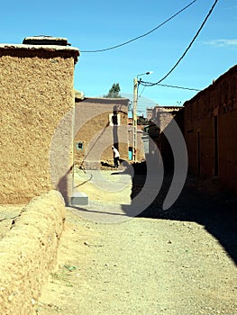 Walls and buildings in the south of Atlas Mountains Morocco, Africa