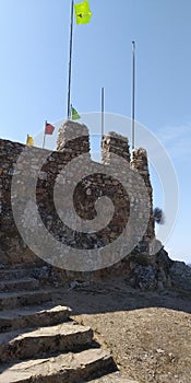 Walls Castel with flags and stairs