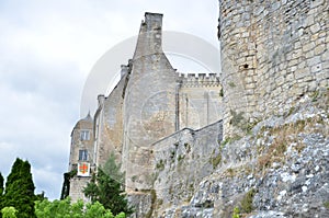 Walls of the castle in Pons, France