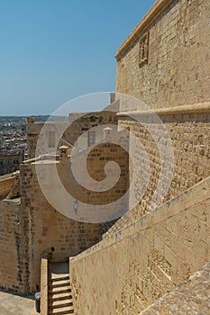 The walls of the Citadel on the island of Gozo