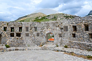 The walls of the Citadel in Old Bar, Montenegro