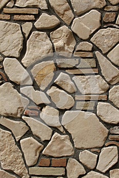 Walls covered with natural stone mosaic