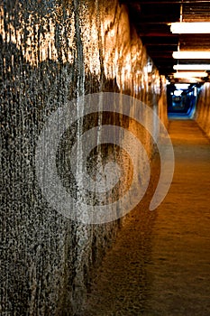 walls covered with salt in Salina Turda Salt Mine