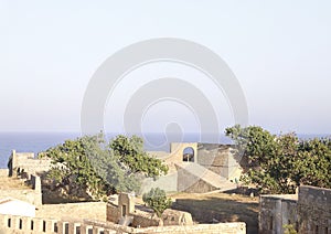 Walls of diu vintage fort or Bastion of Diu Fort. built by Portuguese, located in Diu