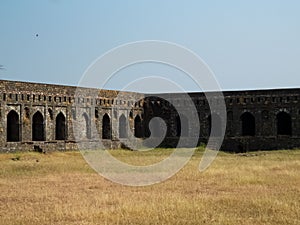 Walls and Doors of an Old Hotel called Sarai in Mandu. photo