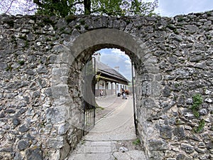 The walls and entrance gate of the Frankopan castle - Ogulin, Croatia / Zidine i ulazna vrata Frankopanskog kaÃÂ¡tela - Ogulin photo