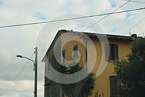 Walls of a facade of an inhabited family house