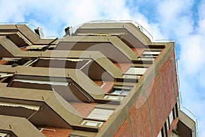 Walls of a facade of an inhabited family house