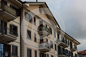 Walls of a facade of an inhabited family house