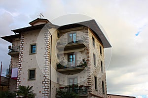 Walls of a facade of an inhabited family house