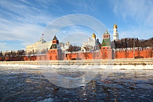 Walls of famous Kremlin and Ivan Great Bell Tower photo