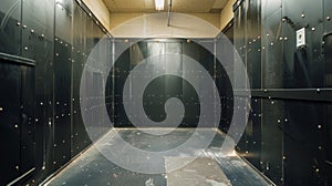 The walls of this highsecurity safe room are lined with Kevlar a strong and flexible material designed to withstand high