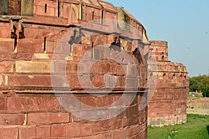 Walls of Historical Agra Fort, Agra, Uttar Pradesh, India