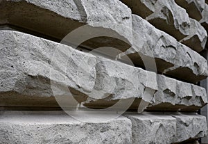 Walls of the house from the 19th century formed by massive blocks of plaster bosses as reminiscences of  Italian Renaissance and i photo