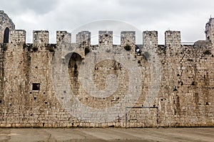 Walls of Kamerlengo castle in Trogir, Croat