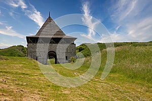 Walls of Khotyn Fortress, medieval fortification complex in Ukraine