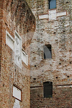Walls of medieval Sigismondo Castle (Castello Sidzhizmondo) in R