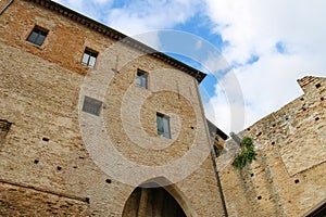 Walls of medieval Sigismondo Castle (Castello Sidzhizmondo) in R