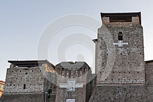 Walls of medieval Sigismondo Castle in Rimini, Italy.