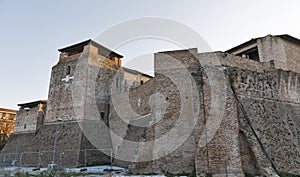 Walls of medieval Sigismondo Castle in Rimini, Italy.