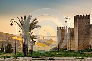 Before the walls of Medina Fes, Morocco