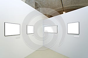 Walls in museum with frames