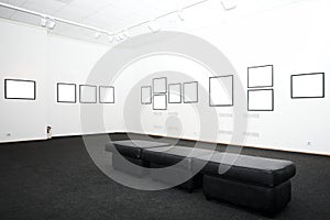 Walls in museum with frames