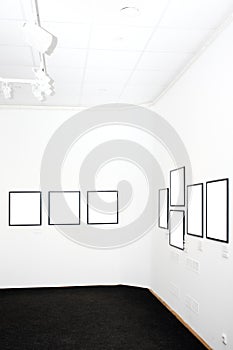Walls in museum with frames