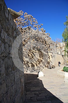 The walls and paths of old city Jerusalem