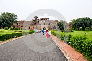 Walls of the Purana Kila fortress, New Delhi. India