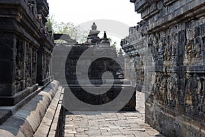 Walls with reliefs, Borobudur temple, Java, Indonesia