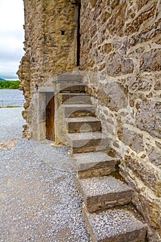 Walls of Ross castle, Killarney National Park, County Kerry, Ireland