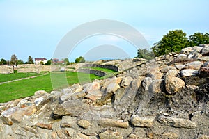 Walls and ruins in Ulpia Traiana Augusta Dacica Sarmizegetusa