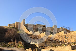 The walls of Sassanid Fortress Naryn-Kala in Derbent city, Republic of Dagestan