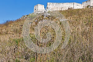 Walls of Spis Castle in Slovakia.