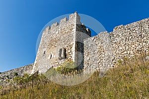 Walls of Spis Castle in Slovakia.