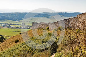 Walls of Spis Castle in Slovakia.