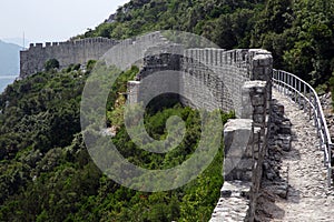 Walls of Ston city, Peljesac peninsula, Dalmatia, Croatia