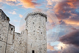 The walls of the stone fortress.