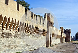 Walls surrounding the City of Avignon, France