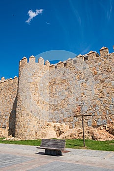 Walls surrounding Spanish city of Avila, Paseo del Rastro photo