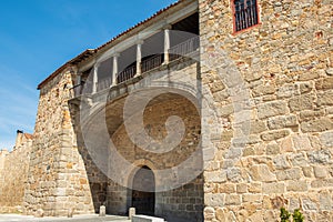 Walls surrounding Spanish city of Avila, puerta del rastro o la estrella photo