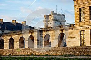 Walls to Donjon Chateau de Vincennes panorama near Paris photo