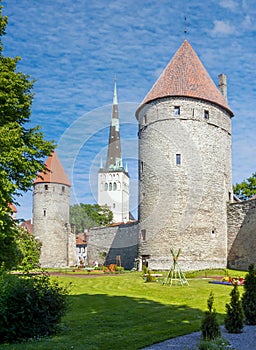 Walls and towers of old Tallinn, Estonia