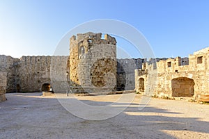 Walls and towers of Rhodes fortress, Dodecanese islands, Greece