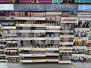 Walmart retail store interior Covergirl make up section