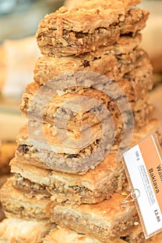 Walnut Baklava at Borough Market in London, UK photo