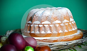 Walnut cake with easter eggs